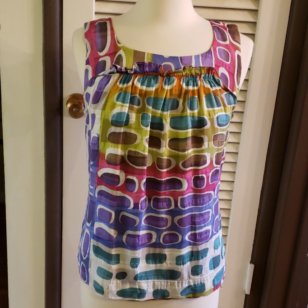 St John Couture Pleated Scoop Neck